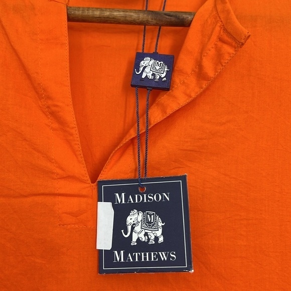 Madison Matthew’s - NWT Sara Mini Bright Orange Teal Tassel Mini Dress Size XS - Picture 10 of 12